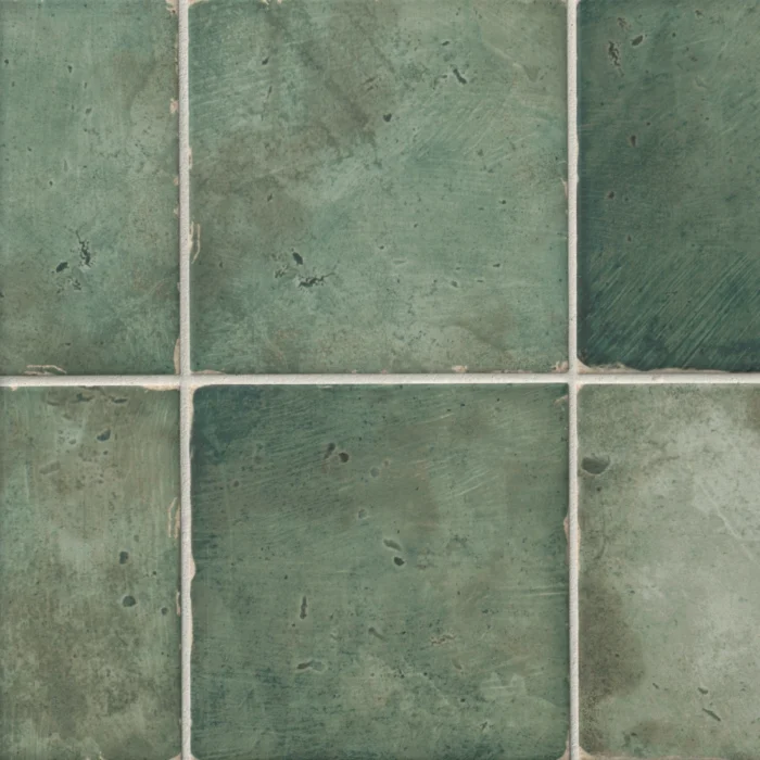 Antique Green Porcelain Wall and Floor Tile - 6 x 6 in - Image 2